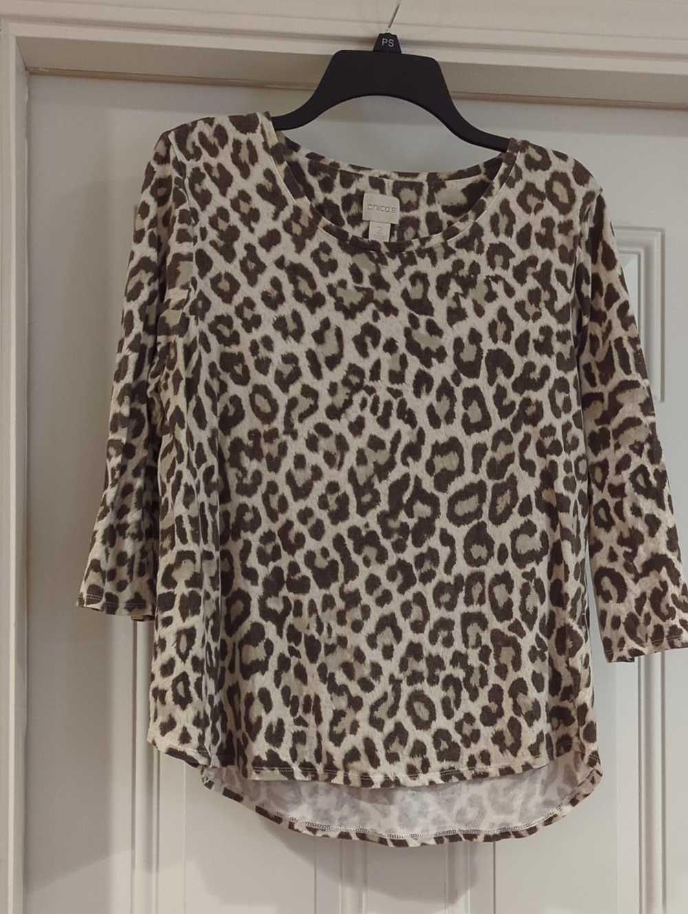 Chico's Taupe and Cream Leopard-Print Tunic